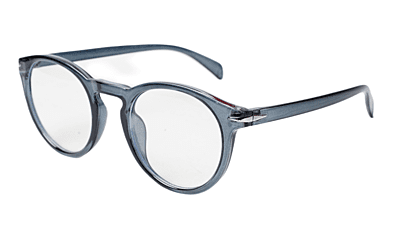 Soigné Unisex Large Round Spectacle Frame.See Through Grey Frame