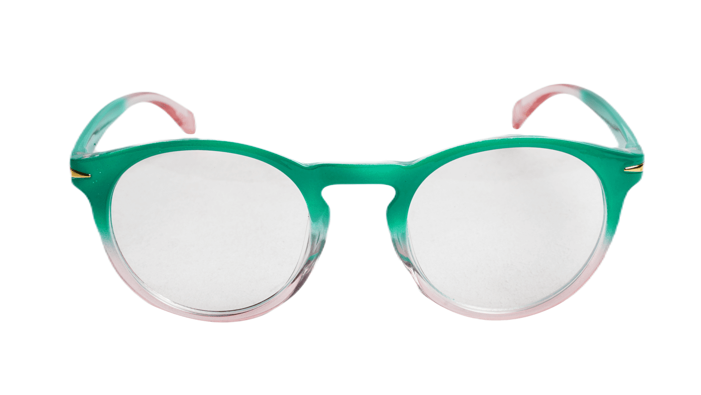 Soigné Female Round Large Spectacle Frame.Green&Pink Soigné Female Round Large Spectacle Frame.Green&Pink
