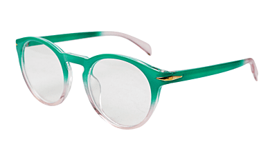 Soigné Female Round Large Spectacle Frame.Green&Pink