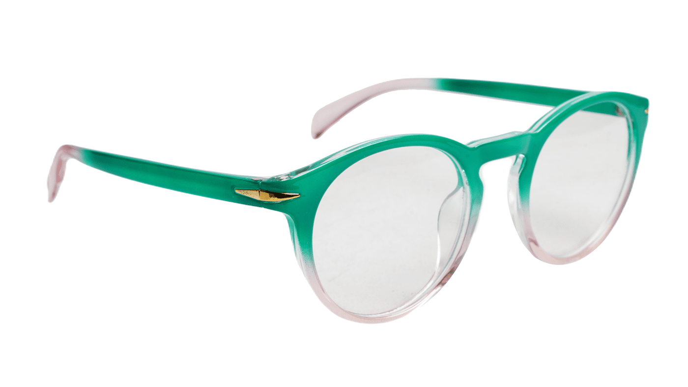 Soigné Female Round Large Spectacle Frame.Green&Pink Soigné Female Round Large Spectacle Frame.Green&Pink