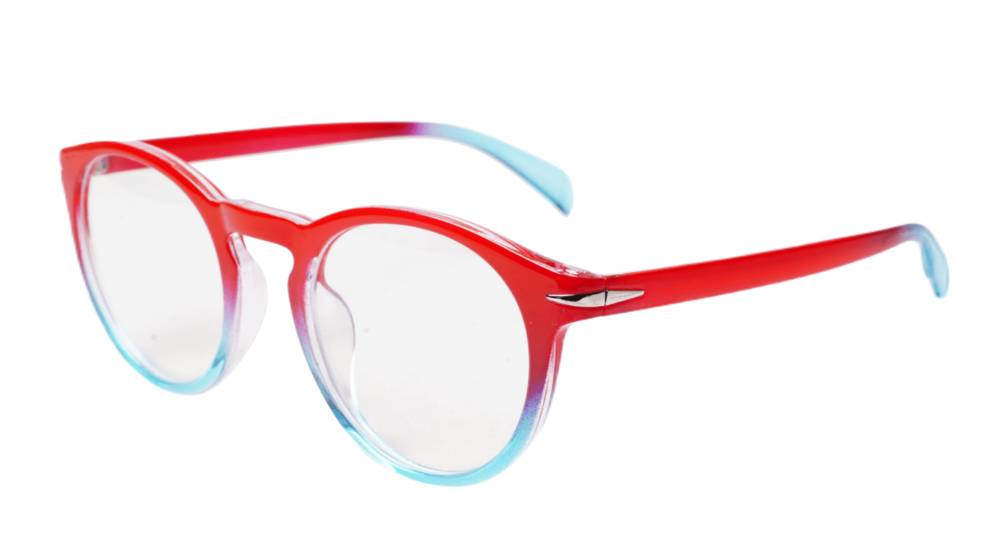 Soigné Unisex Large Round Spectacle Frame.Red&Blue Soigné Unisex Large Round Spectacle Frame.Red&Blue