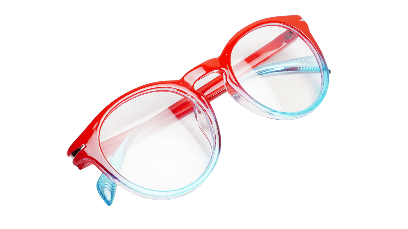Soigné Unisex Large Round Spectacle Frame.Red&Blue Soigné Unisex Large Round Spectacle Frame.Red&Blue