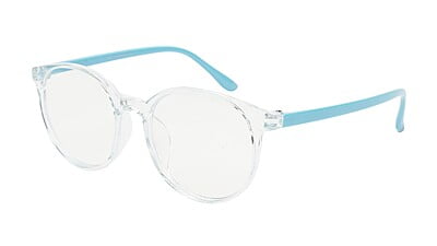 Unisex Round Spectacle Frame For Kids & Teens. Light Blue Rim. Age-(12-16Yrs)