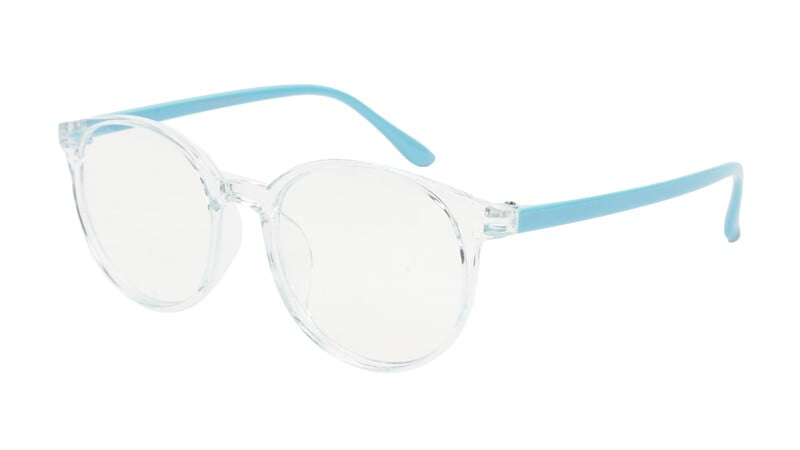 Unisex Round Spectacle Frame For Kids & Teens. Light Blue Rim. Age-(12-16Yrs) Unisex Round Spectacle Frame For Kids & Teens. Light Blue Rim. Age-(12-16Yrs)
