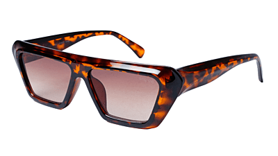 Soigné Female Large Rectangular Sunglasses.Leopard Print Color Frame