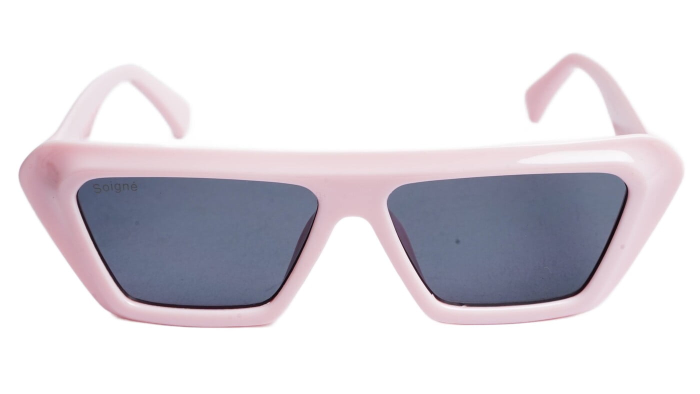 Soigné Female Large Rectangular Sunglasses.Pink Frame Soigné Female Large Rectangular Sunglasses.Pink Frame