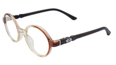 Round Spectacle Frame For Baby Boys. See Through Brown &Transparent Rim. AGE-(3-8Years).