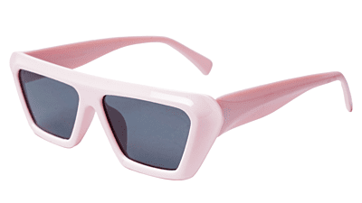 Soigné Female Large Rectangular Sunglasses.Pink Frame