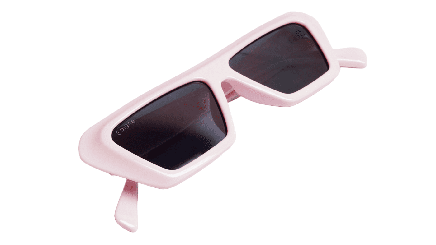 Soigné Female Large Rectangular Sunglasses.Pink Frame Soigné Female Large Rectangular Sunglasses.Pink Frame