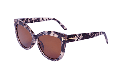 Soigné Female Oversized Sunglasses.Black&Transparent