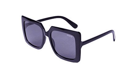 Soigné Female Oversized Square Sunglasses.Glossy Black