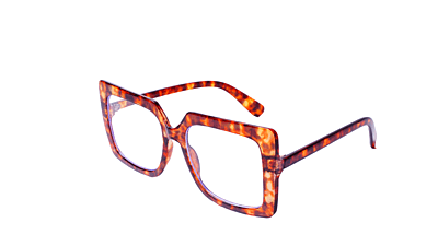 Soigné Unisex Oversized Square Spectacle Frame.Leopard Print