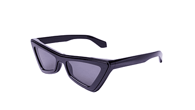 Soigné Female Large Cateye Sunglass.Glossy Black Color