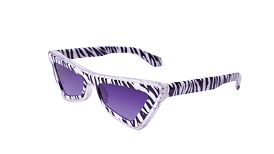 Soigné Female Large Cateye Sunglass.Zebra Print&Transparent