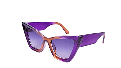 Soigné Female Oversized Cat Eye Sunglasses.Purple&Brown