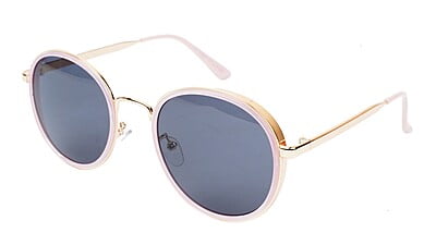Female Medium Round Sunglasses. Golden&Pink Frame