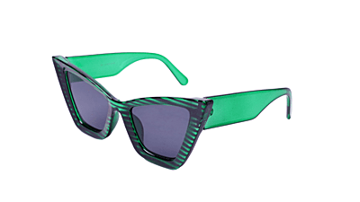 Soigné Female Oversized Cat Eye Sunglasses.Green&Black