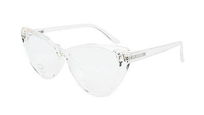 Female Oversize Cat Eye Spectacle Frame. Transparent Frame