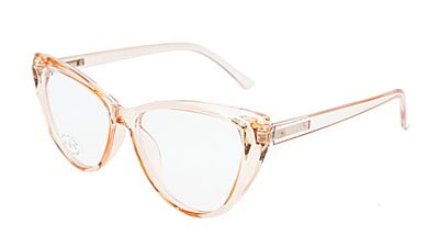 Female Oversize Cat Eye Spectacle Frame. See Through Brown Color