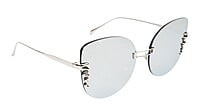 Female Oversized Cat Eye Sunglasses. Reflective Silver Lens