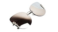 Female Oversized Cat Eye Sunglasses. Reflective Silver Lens