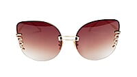 Female Oversized Cat Eye Sunglasses. See Through Gradient Brown Lens