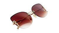 Female Oversized Cat Eye Sunglasses. See Through Gradient Brown Lens