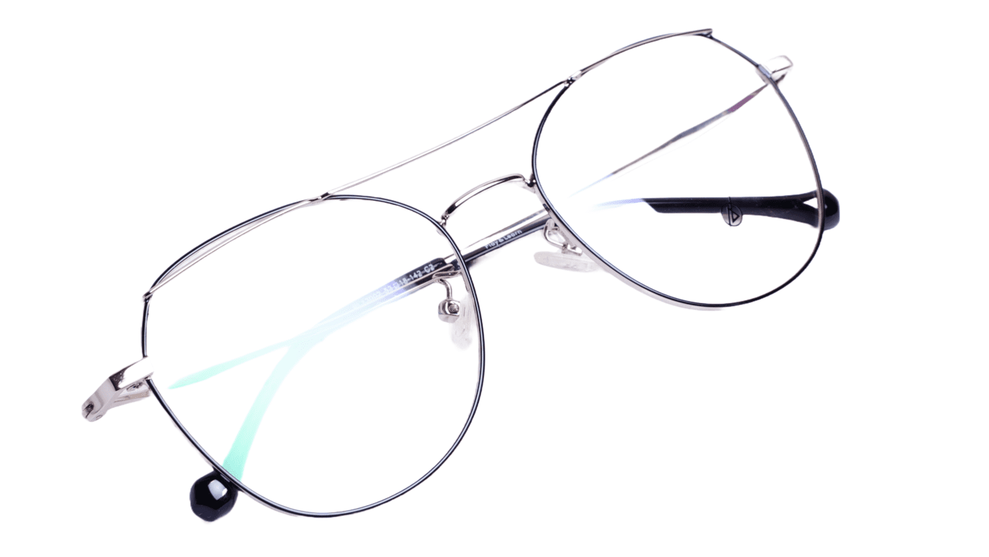 Soigné Unisex Aviator Spectacle Frame.Black&Silver-Medium Soigné Unisex Aviator Spectacle Frame.Black&Silver-Medium