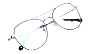 Soigné Unisex Aviator Spectacle Frame.Black&Silver-Medium Soigné Unisex Aviator Spectacle Frame.Black&Silver-Medium