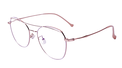 Soigné Unisex Aviator Spectacle Frame.Rose gold-Medium