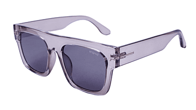 Soigné Unisex Oversized Square Sunglasses.See Through Grey Frame
