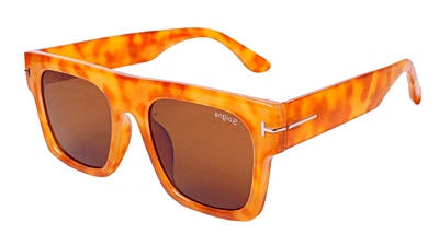 Soigné Unisex Oversized Square Sunglasses.Brown&Yellow