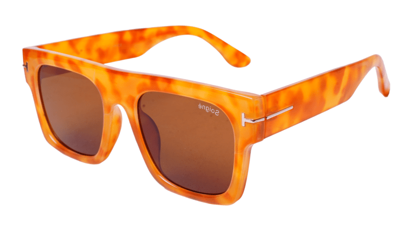 Soigné Unisex Oversized Square Sunglasses.Brown&Yellow Soigné Unisex Oversized Square Sunglasses.Brown&Yellow