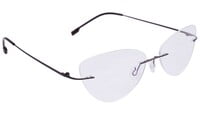 Female Rimless Cat Eye Spectacle Frame. Bronze Color Metal Frame. Size-MEDIUM.