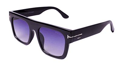 Soigné Unisex Oversized Square Sunglasses.Gloss Black