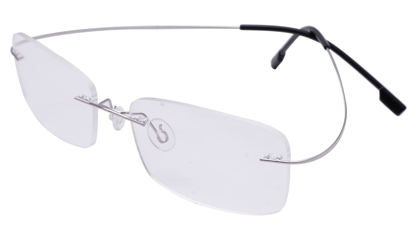 Unisex Rectangular Rimless Flexible Spectacles Frame. Silver Color Frame. Size-MEDIUM. Unisex Rectangular Rimless Flexible Spectacles Frame. Silver Color Frame. Size-MEDIUM.