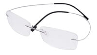 Unisex Rectangular Rimless Flexible Spectacles Frame. Silver Color Frame. Size-MEDIUM.
