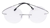 Unisex Rimless Round Flexible Spectacle Frame. Grey Color Metal Frame. Size-MEDIUM.