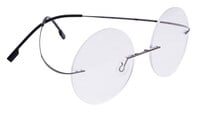 Unisex Rimless Round Flexible Spectacle Frame. Grey Color Metal Frame. Size-MEDIUM.