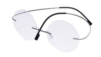 Unisex Rimless Round Flexible Spectacle Frame. Grey Color Metal Frame. Size-MEDIUM.