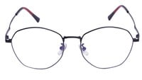 Unisex Pentagon Spectacle Frame. Black Color Frame. Size-MEDIUM.