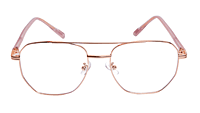 Soigné Unisex Large Pentagon Spectacle Frame.Rose Gold Color Soigné Unisex Large Pentagon Spectacle Frame.Rose Gold Color