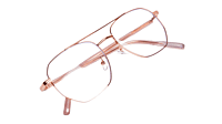 Soigné Unisex Large Pentagon Spectacle Frame.Rose Gold Color Soigné Unisex Large Pentagon Spectacle Frame.Rose Gold Color