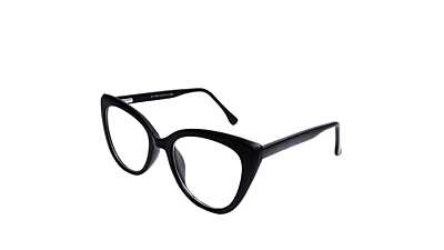 Soigné Female Oversize Cat Eye Spectacle Frame.Matte Black Color