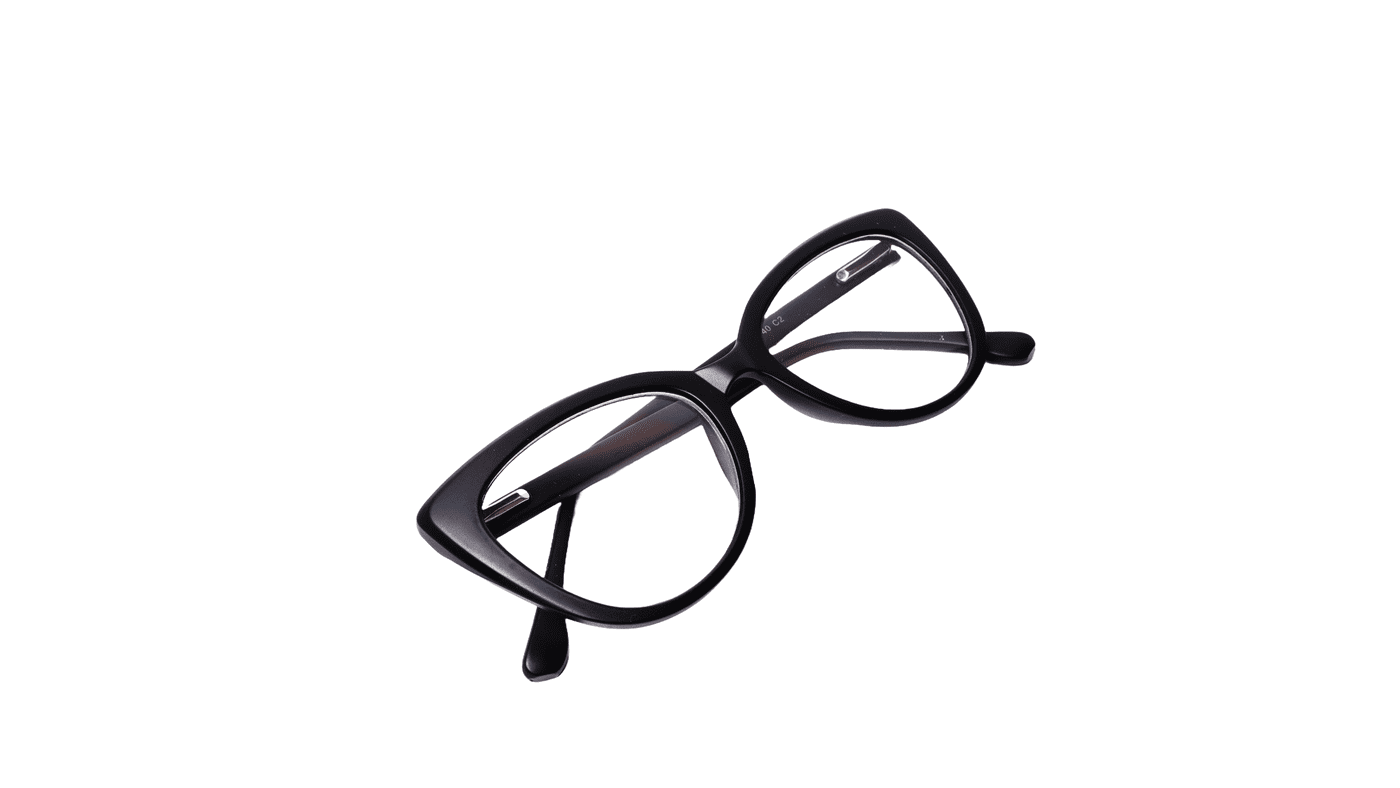 Soigné Female Oversize Cat Eye Spectacle Frame.Glossy Black Color Soigné Female Oversize Cat Eye Spectacle Frame.Glossy Black Color