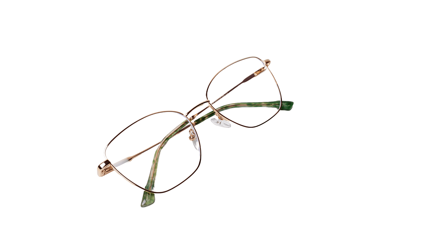 Soigné Female Medium Cat Eye Spectacle Frame.Golden Metal Frame Soigné Female Medium Cat Eye Spectacle Frame.Golden Metal Frame