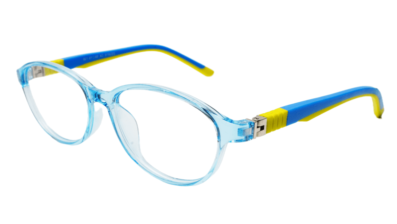 Soigné Kids&Teens Oval Spectacle Frame.Blue&Yellow.(10-14)Y-Unisex Soigné Kids&Teens Oval Spectacle Frame.Blue&Yellow.(10-14)Y-Unisex