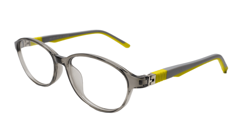 Soigné Kids&Teens Oval Spectacle Frame.Gray&Yellow.(10-14)Y-Unisex Soigné Kids&Teens Oval Spectacle Frame.Gray&Yellow.(10-14)Y-Unisex