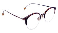 Unisex Half Rim Round Spectacle Frame. Matte Leopard &Bronze Color Frame.