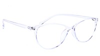 Female Large Cat Eye Spectacle Frame. See Through Light Blue Frame.